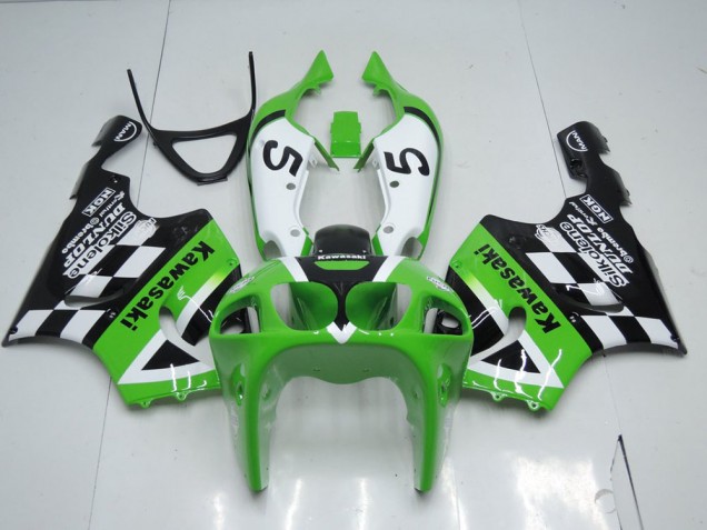 Affordable 1996-2003 Green Black and White Kawasaki ZX7R Motor Fairings Canada Affordable 1996-2003 Green Black and White Kawasaki ZX7R Motor Fairings Canada