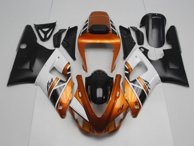 Affordable 1998-1999 Gold White Black Yamaha YZF R1 Motorcycle Fairing Kits Canada