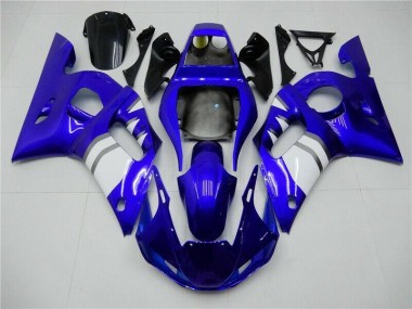 Affordable 1998-2002 Blue White Yamaha YZF R6 Motorcycle Fairings Kits Canada
