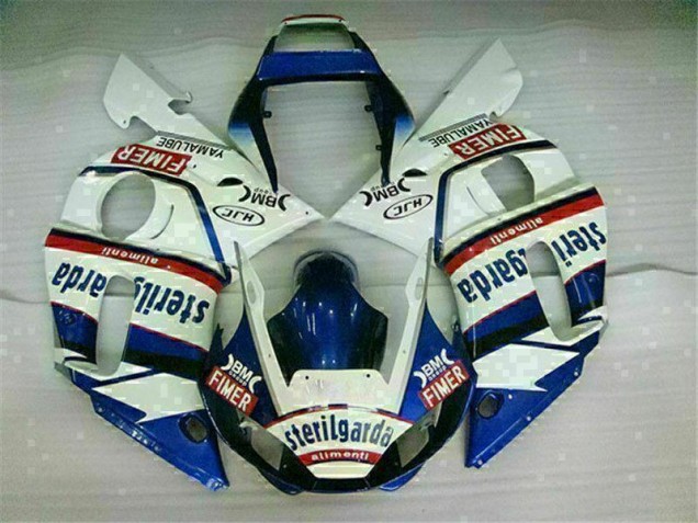 Affordable 1998-2002 Blue White Yamaha YZF R6 Motorcycle Fairings Kit Canada