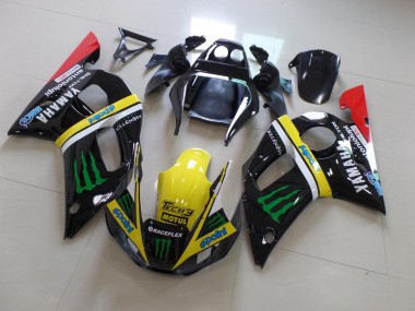 Affordable 1998-2002 Black Yellow Monster Yamaha YZF R6 Bike Fairings Canada
