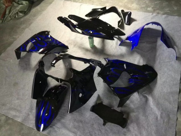 Affordable 2000-2001 Glossy Black Blue Flame Kawasaki ZX9R Moto Fairings Canada Affordable 2000-2001 Glossy Black Blue Flame Kawasaki ZX9R Moto Fairings Canada