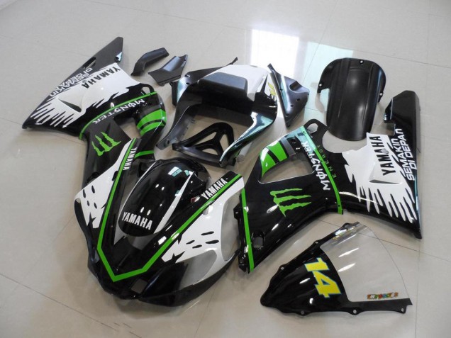 Affordable 2000-2001 Black White Green Monster Yamaha YZF R1 Bike Fairings Canada