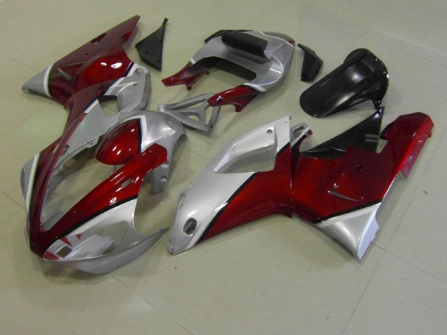 Affordable 2000-2001 Red and Silver Yamaha YZF R1 Replacement Motorcycle Fairings Canada