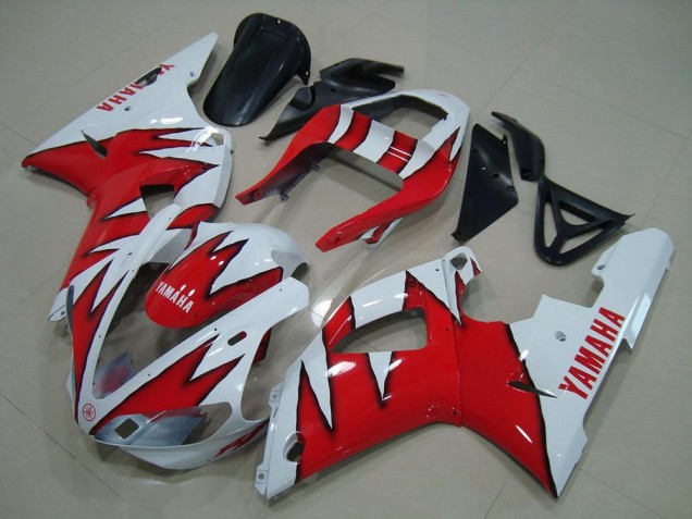 Affordable 2000-2001 White Red Flame Yamaha YZF R1 Motorcylce Fairings Canada
