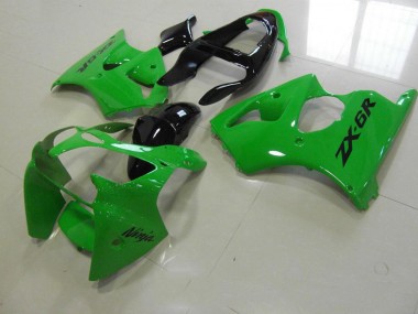 Affordable 2000-2002 Green Black Tail Kawasaki ZX6R Motorbike Fairing Kits Canada