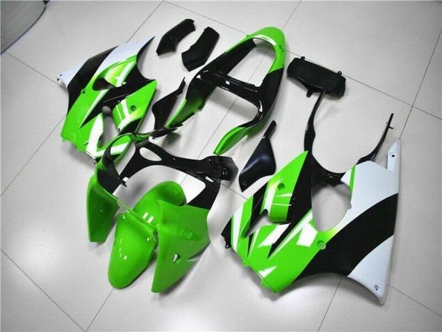 Affordable 2000-2002 Green White Black Kawasaki ZX6R Bike Fairing Kit Canada Affordable 2000-2002 Green White Black Kawasaki ZX6R Bike Fairing Kit Canada