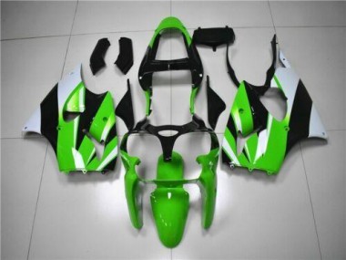 Affordable 2000-2002 Green White Black Kawasaki ZX6R Bike Fairing Kit Canada