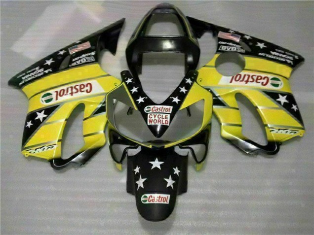 Affordable 2001-2003 Yellow Black Castrol Cycle World Honda CBR600 F4i Motorcycle Bodywork Canada Affordable 2001-2003 Yellow Black Castrol Cycle World Honda CBR600 F4i Motorcycle Bodywork Canada