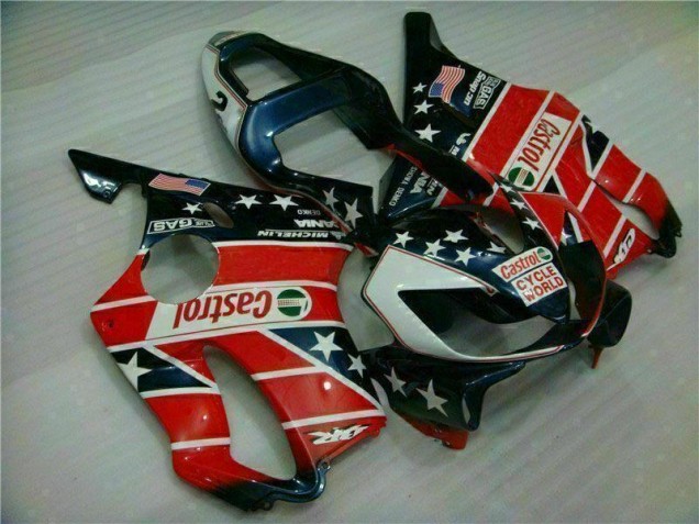 Affordable 2001-2003 Red White Blue Castrol Cycle World Honda CBR600 F4i Motorcycle Fairings Kits Canada Affordable 2001-2003 Red White Blue Castrol Cycle World Honda CBR600 F4i Motorcycle Fairings Kits Canada
