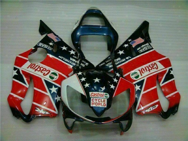 Affordable 2001-2003 Red White Blue Castrol Cycle World Honda CBR600 F4i Motorcycle Fairings Kits Canada Affordable 2001-2003 Red White Blue Castrol Cycle World Honda CBR600 F4i Motorcycle Fairings Kits Canada