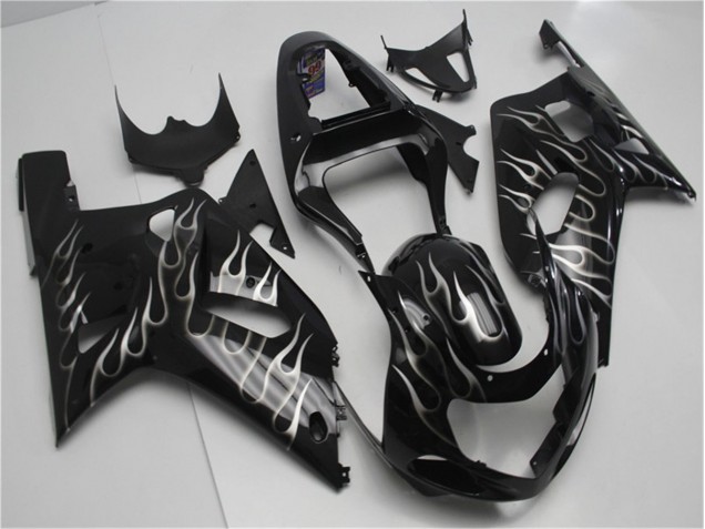 Affordable 2001-2003 Black White Flame Suzuki GSXR 600/750 Motorcycle Fairing Kits Canada Affordable 2001-2003 Black White Flame Suzuki GSXR 600/750 Motorcycle Fairing Kits Canada