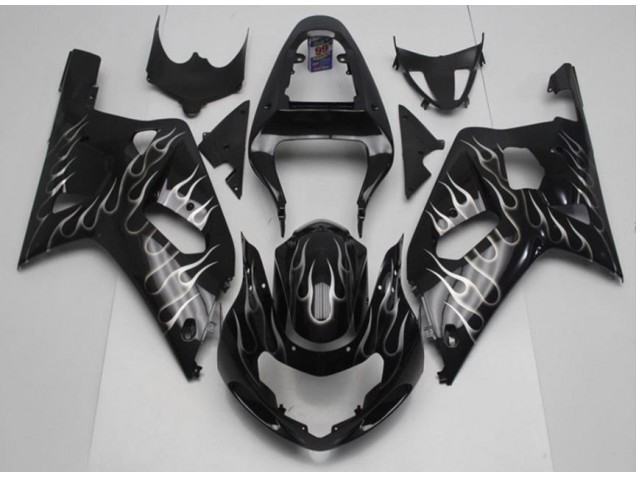 Affordable 2001-2003 Black White Flame Suzuki GSXR 600/750 Motorcycle Fairing Kits Canada Affordable 2001-2003 Black White Flame Suzuki GSXR 600/750 Motorcycle Fairing Kits Canada