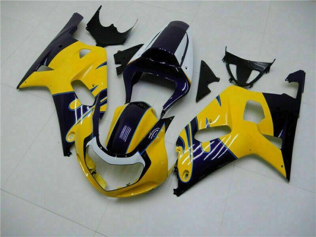 Affordable 2001-2003 Yellow Suzuki GSXR 600/750 Bike Fairings Canada