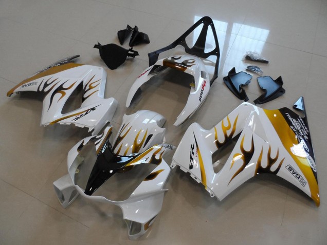 Affordable 2002-2013 White Gold Black Flame Honda VFR800 Bike Fairings Canada Affordable 2002-2013 White Gold Black Flame Honda VFR800 Bike Fairings Canada