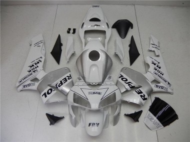 Affordable 2003-2004 Silver White Black Repsol Honda CBR600RR Motorcycle Fairings Kit Canada