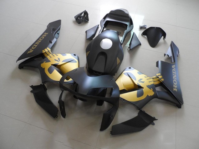 Affordable 2003-2004 Black Gold Decal Honda CBR600RR Motorcycle Fairings Kit Canada