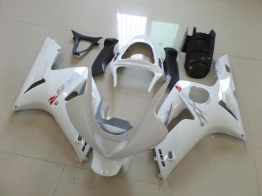 Affordable 2003-2004 White with Silver Decals Kawasaki ZX6R Motorcycle Fairings Canada