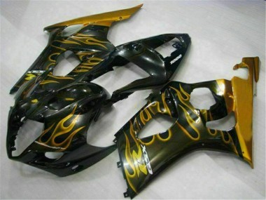 Affordable 2003-2004 Gold Black Suzuki GSXR 1000 Motorcycle Fairing Kit Canada