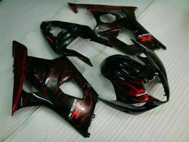 Affordable 2003-2004 Red Flame Suzuki GSXR 1000 Bike Fairing Kit Canada
