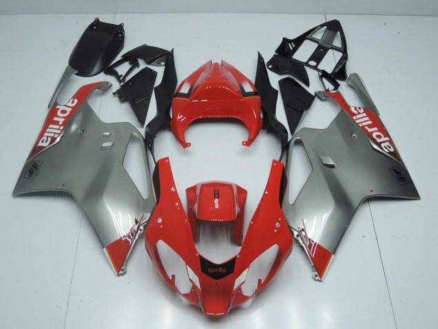 Affordable 2003-2006 Silver and Red Aprilia RSV1000 Motorbike Fairing Kits Canada