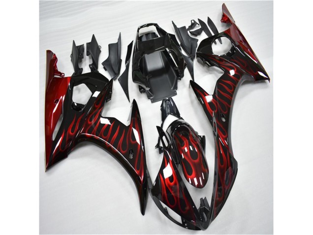 Affordable 2003-2005 Black Red Flame Yamaha YZF R6 Motorcycle Fairing Canada Affordable 2003-2005 Black Red Flame Yamaha YZF R6 Motorcycle Fairing Canada