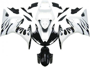 Affordable 2003-2005 White Flame Black Yamaha YZF R6 Motorcycle Fairings Kits Canada
