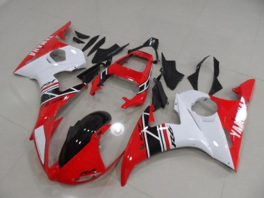 Affordable 2003-2005 Red and White and Black Yamaha YZF R6 Motorcycle Fairings Kits Canada