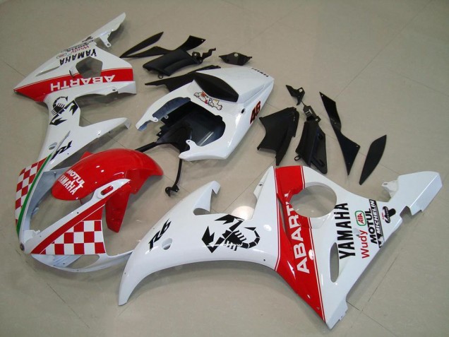 Affordable 2003-2005 Red White Yamaha YZF R6 Motorcyle Fairings Canada