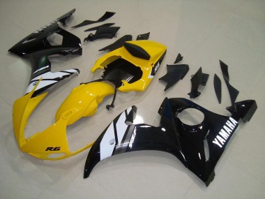 Affordable 2003-2005 Yellow Black Yamaha YZF R6 Motorbike Fairings Canada