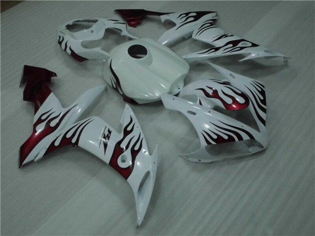 Affordable 2004-2006 White Red Flame Yamaha YZF R1 Motorcyle Fairings Canada Affordable 2004-2006 White Red Flame Yamaha YZF R1 Motorcyle Fairings Canada