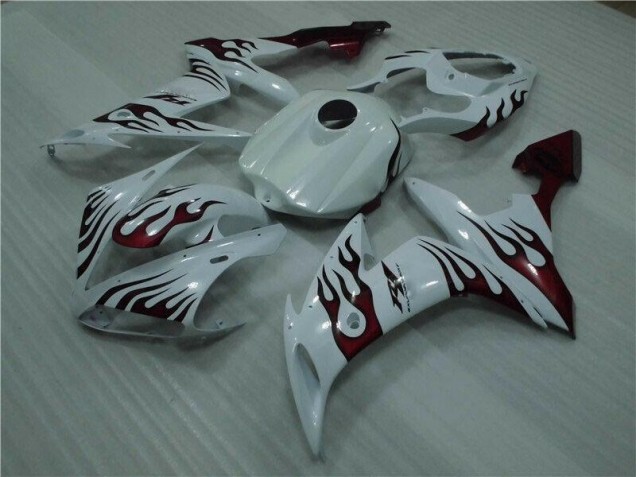 Affordable 2004-2006 White Red Flame Yamaha YZF R1 Motorcyle Fairings Canada Affordable 2004-2006 White Red Flame Yamaha YZF R1 Motorcyle Fairings Canada