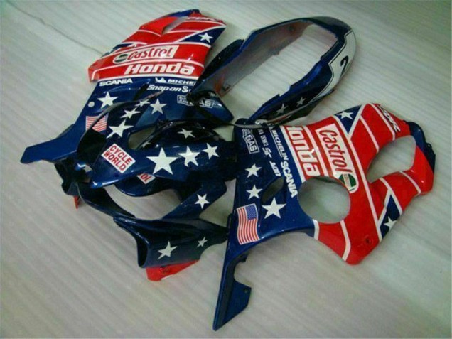 Affordable 2004-2007 Blue Red Castrol Cycle World Honda CBR600 F4i Motorcycle Fairings Canada