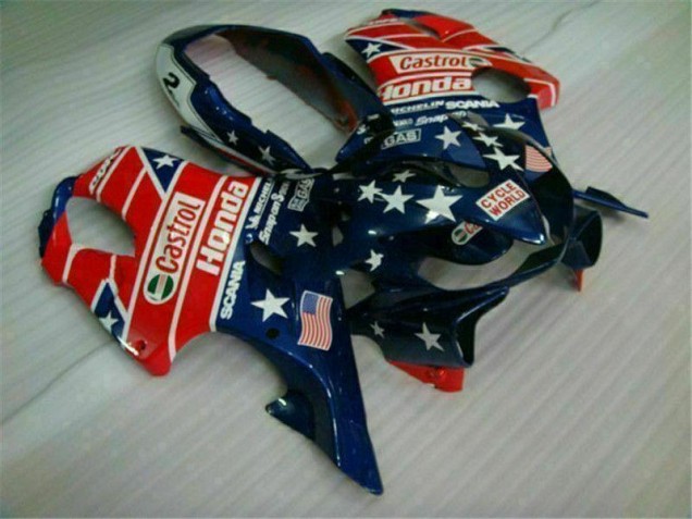 Affordable 2004-2007 Blue Red Castrol Cycle World Honda CBR600 F4i Motorcycle Fairings Canada