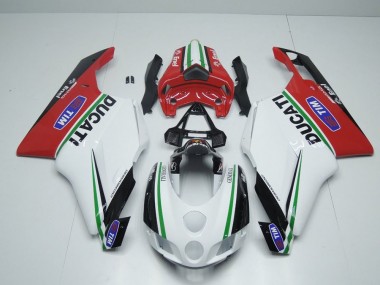 Affordable 2005-2006 White Red Enel Ducati 749 999 Bike Fairing Kit Canada