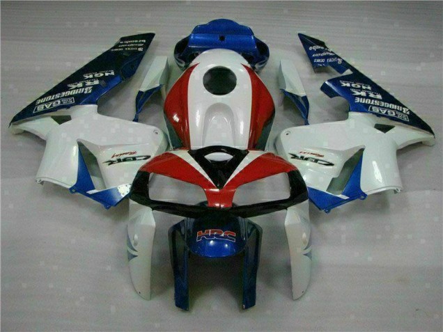 Affordable 2005-2006 White Blue Honda CBR600RR Moto Fairings Canada
