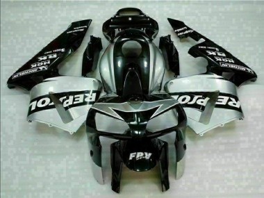 Affordable 2005-2006 Black Silver Repsol Honda CBR600RR Motorcycle Fairings Kit Canada