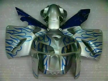 Affordable 2005-2006 White Blue Flame Honda CBR600RR Motorcycle Fairing Kit Canada