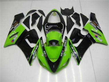 Affordable 2005-2006 Green Kawasaki ZX6R Motorcycle Fairings Kit Canada