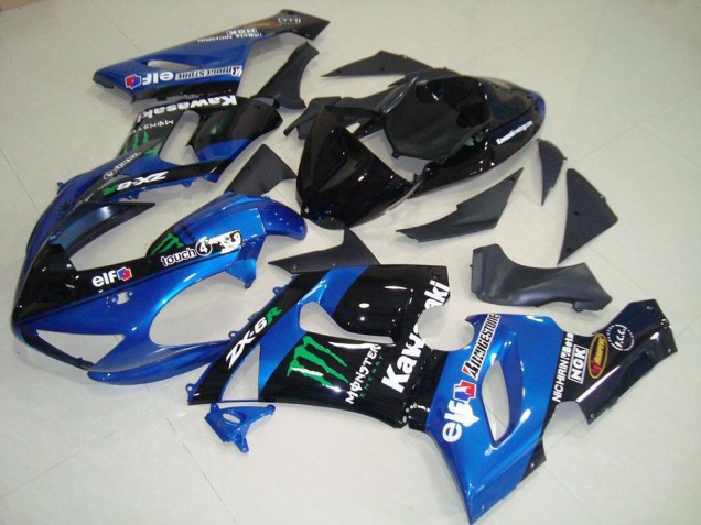 Affordable 2005-2006 Blue Monster Kawasaki ZX6R Moto Fairings Canada