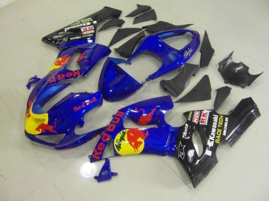 Affordable 2005-2006 Blue Red Bull Kawasaki ZX6R Motorbike Fairings Canada