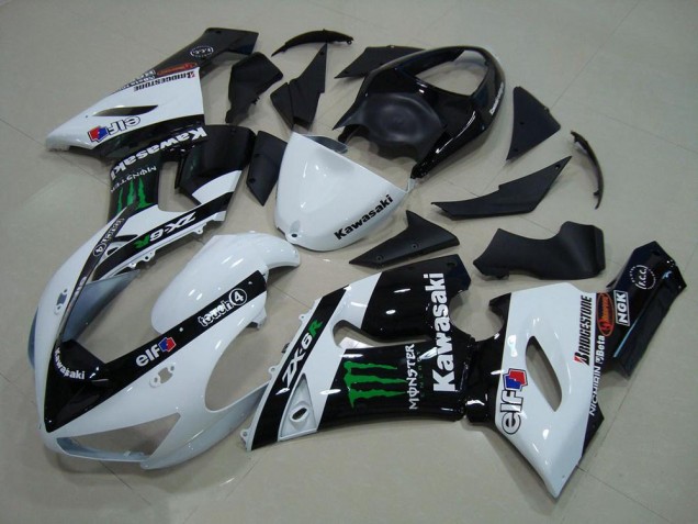 Affordable 2005-2006 White Monster Kawasaki ZX6R Motor Bike Fairings Canada Affordable 2005-2006 White Monster Kawasaki ZX6R Motor Bike Fairings Canada