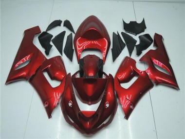 Affordable 2005-2006 Candy Red Kawasaki ZX6R Motorcycle Fairing Kits Canada