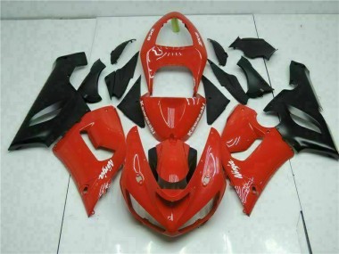 Affordable 2005-2006 Red Kawasaki ZX6R Bike Fairing Kit Canada