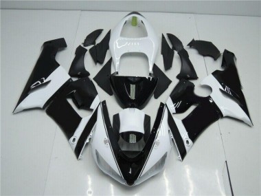 Affordable 2005-2006 Black White Kawasaki ZX6R Moto Fairings Canada