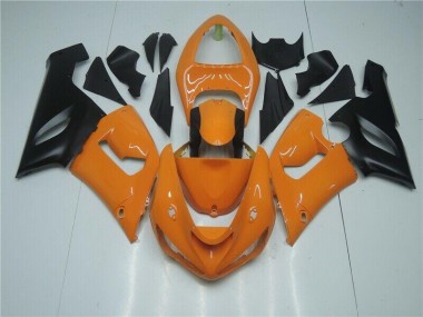 Affordable 2005-2006 Orange Black Kawasaki ZX6R Bike Fairings Canada