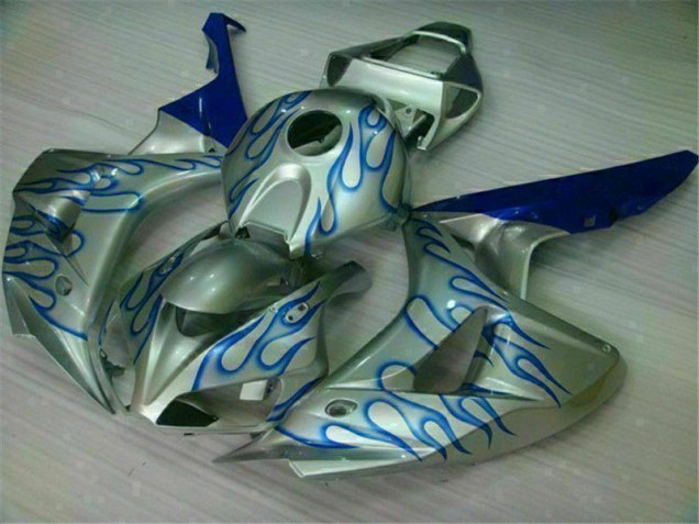 Affordable 2006-2007 Blue Flame Silver Honda CBR1000RR Motorcycle Fairing Kits Canada Affordable 2006-2007 Blue Flame Silver Honda CBR1000RR Motorcycle Fairing Kits Canada