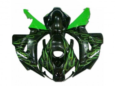 Affordable 2006-2007 Green Flame Black Honda CBR1000RR Moto Fairings Canada