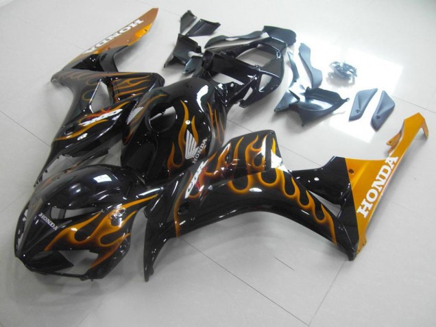 Affordable 2006-2007 Gold Flame Honda CBR1000RR Motorcycle Fairings Kits Canada Affordable 2006-2007 Gold Flame Honda CBR1000RR Motorcycle Fairings Kits Canada