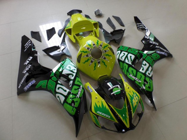 Affordable 2006-2007 Green Yellow Rossi Honda CBR1000RR Replacement Motorcycle Fairings Canada